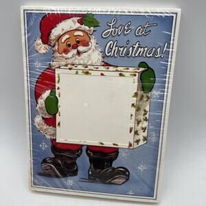 10 Vintage Christmas Picture Frame Cards 8" Santa with Gift Box 90s Kitsch NEW